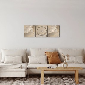 Kép - Mandalák arany tónusokban (órával) (90x30 cm)
