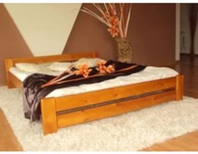Emelt masszív ágy ágyráccsal 140x200 cm Égerfa
