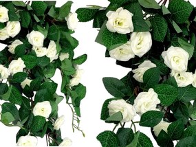 Rózsa Mesterséges Növény Kúszó Virágok Erkélyre 80cm fehér