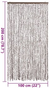 tópszínű és fehér zsenília rovarfüggöny 100 x 200 cm