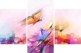 Kép - pillangó a virág felett, absztrakció (90x60 cm)