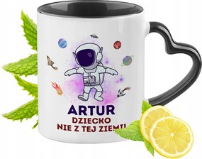 Fekete Bögre Szív Alakú Füllel Artúrnak Ideális Ajándék