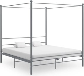 vidaXL szürke fém baldachinos ágykeret 200 x 200 cm
