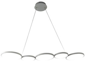 LED Csillár zsinóron OLYMPIA 5xLED/10W/230V szürke