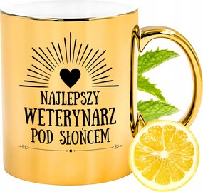 Arany csillogó bögre állatorvosnak ajándék fényképes nyomtatással