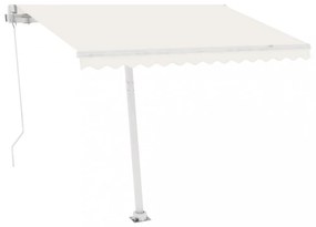 krémszínű kézzel kihúzható póznás napellenző 300 x 250 cm