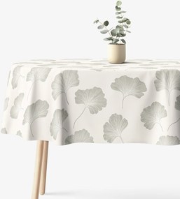 Goldea ovális pamut terítő - minimalista ginkgolevelek 140 x 280 cm