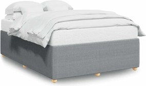vidaXL világosszürke szövet ágykeret matrac nélkül 140 x 190 cm