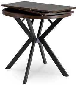 Bővíthető Étkezőasztal Dió/Fekete Színben. DORIAN 80-160 cm