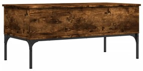 füstös tölgy szerelt fa és fém dohányzóasztal 100 x 50 x 45 cm