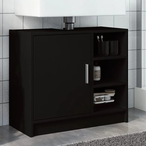 Fekete szerelt fa mosdószekrény 63 x 29 x 55 cm