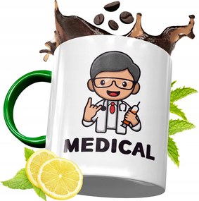 Zöld Bögre Orvosnak Ajándékba, fényképes nyomattal