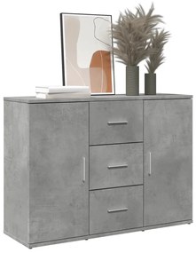 betonszürke szerelt fa tálalószekrény 90,5 x 29,5 x 65 cm