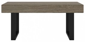 szürke és fekete MDF és vas dohányzóasztal 90x45x40 cm