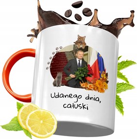 Donald Tusk Narancssárga Bögre Ajándék, fényképes nyomattal