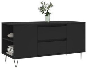 Fekete szerelt fa dohányzóasztal 102x44,5x50 cm