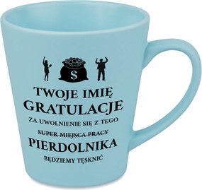 Latte bögre matt kék 300ml Vicces kütyü Ajándék Munkavégzés Vége Név