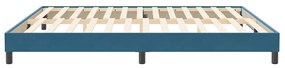 sötétkék bársony rugós ágy matrac nélkül 200x210 cm