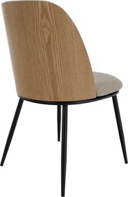 Étkezőszék, bézses barna/natúr fa/fekete, VUDIA