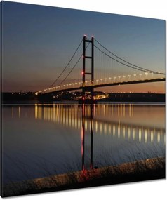 Vászonkép 90x90 Megvilágított híd éjszaka