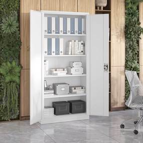 Fém iratszekrény JAN H, 900 x 1950 x 400 mm, szürke