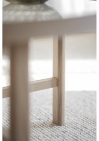 Natúr színű kerek dohányzóasztal kerámia asztallappal 90x90 cm Marsden – Rowico