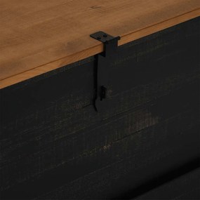 fekete tömör fenyőfa HALDEN tárolószekrény 91x48x47 cm