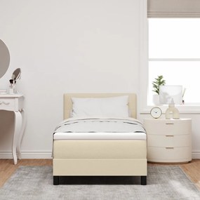Boxspring Ágy Matrac &amp; LED Krém 90x200 cm Szövet