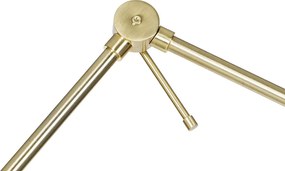 Vloerlamp goud verstelbaar met wit en beige gestreepte kap 50cm - Editor