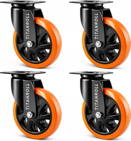 4 db-os 100 mm-es forgókerék szett polietilén szállítókerék fék nélkül