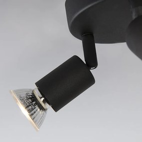 Ipari spotlámpa fekete dönthető kerek 3-lámpás - Jeany