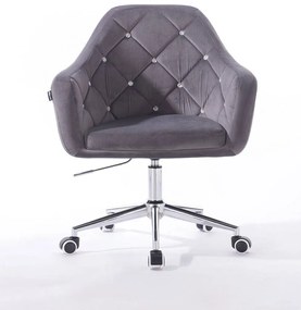 HR830CK Grafit Modern Velúr Szék Krómozott lábbal