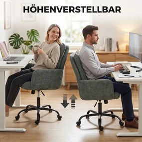 Irodai szék, széles üléssel, közepes háttámlával, sötétzöld