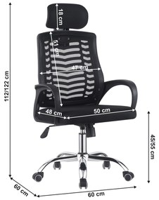 Irodai fotel Isona (fekete + króm) . 1063865
