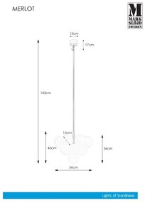 Markslöjd 107911 - Rúdra szerelt csillár MERLOT 13xG9/20W/230V átm. 56 cm fehér/fekete