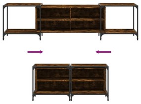 füstös tölgy színű szerelt fa TV szekrény 203 x 37 x 50 cm