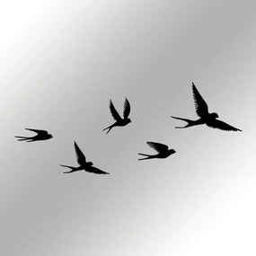 KÉSZLET 5x Fali dekoráció madarak fém