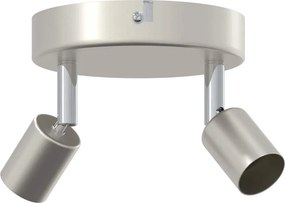 vidaXL Mennyezeti spotlámpa fényszórókkal Nikkel 12 x 8 cm Acél