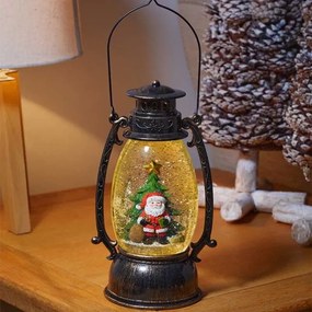 Karácsonyi hógömb lámpás fenyőfával 20 cm &#8211; időzítős
