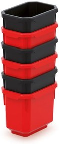 Műanyag dobozok 110x75x263mm Black/Red 6 darab