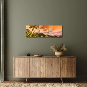 Kép - Bora Bora szigete (órával) (90x30 cm)