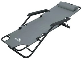 Összecsukható állítható szék szürke/fekete