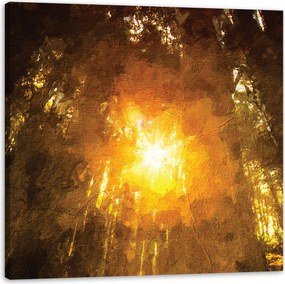 Vászonkép Erdő a nap tükrében Pasztell 40X40 cm Ajándéknak is tökéletes