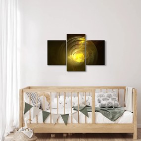 Sárga absztrakt spirál képe (90x60 cm)