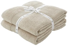 Bézs frottír pamut fürdőlepedő szett 2 db-os 90x140 cm Anti-Bacterial – Catherine Lansfield