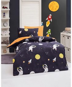 Sötétkék-narancssárga egyszemélyes gyerek ágyneműhuzat 140x200 cm Astron – Mijolnir