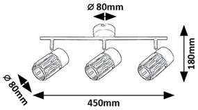 Rabalux 73061 - Spotlámpa VENARO 3xE14/15W/230V
