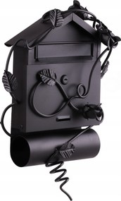 Kovácsoltvas postaláda Kézzel Díszített Rózsa fekete