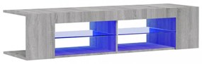 szürke sonoma színű TV-szekrény LED-lámpákkal 135 x 39 x 30 cm
