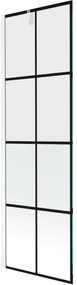 Mexen Next, kádparaván 1 szárny 60 x 150 cm, fix szárny, 6 mm átlátszó üveg fekete mintával, fehér profil, 895-060-000-00-77-20